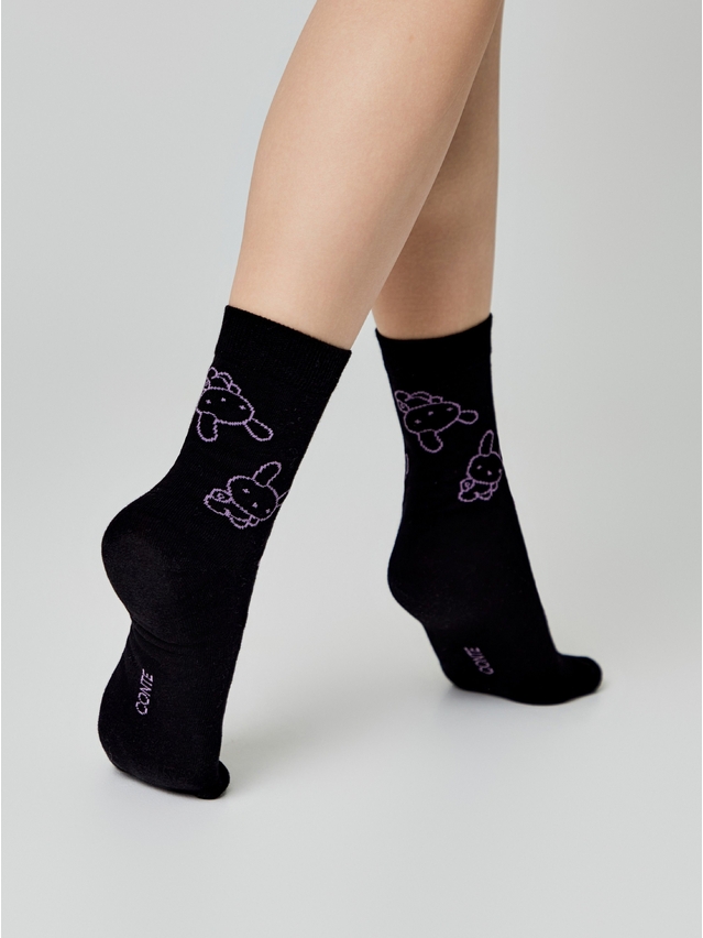 Women's socks CONTE ELEGANT HAPPY, s.23-25, 610 black - 2