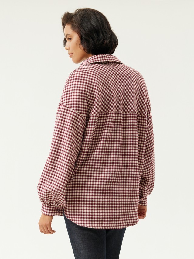 Women's shirt CONTE LRU 3612, s.170-84-90, burgundy-ecru check - 5