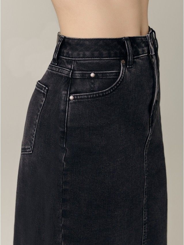 Denim skirt CONTE ELEGANT CON-685, s.170-90, washed black - 8
