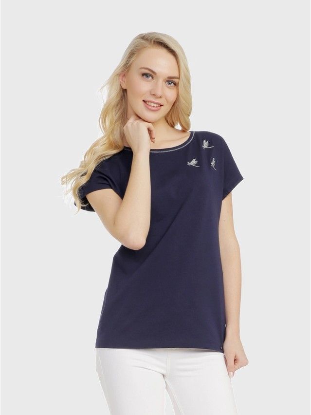 Women's polo neck shirt CONTE ELEGANT LD 720, s.170-100, dark blue - 2