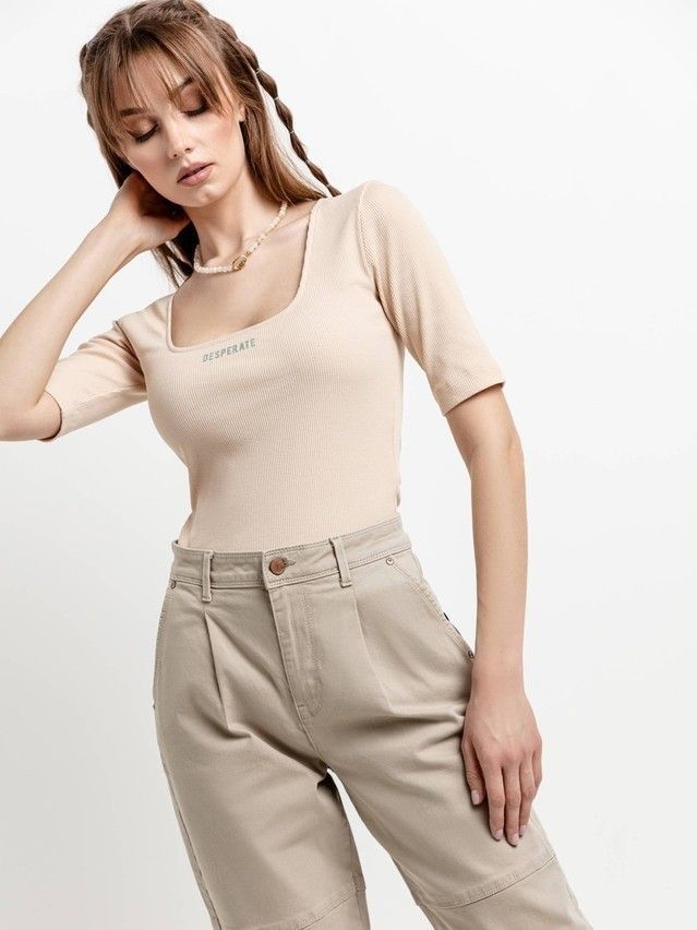 Women's polo neck shirt CONTE ELEGANT LD 1974, s.170-92, ecru - 2