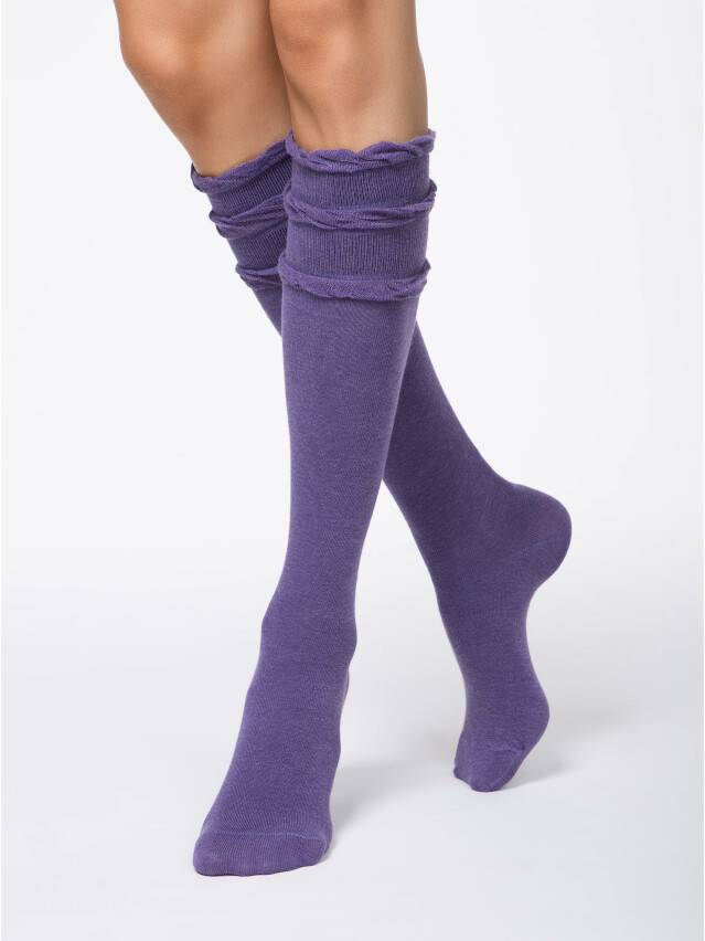Women's knee high socks CONTE ELEGANT COMFORT, s.23, 002 violet - 1