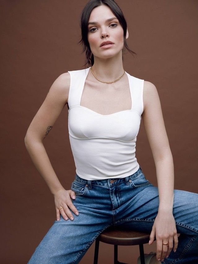 Women's polo neck shirt CONTE ELEGANT LD 1616, s.170-92, ecru - 1