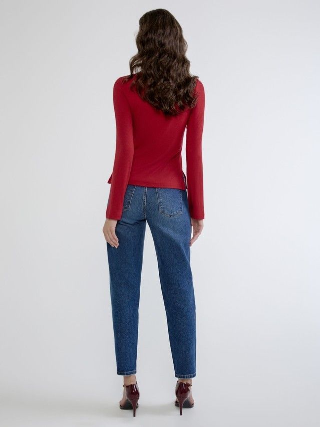 Women's polo neck shirt CONTE ELEGANT LD 3131, s.170-92, dark red - 5