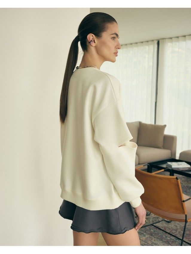 Women's polo neck shirt CONTE ELEGANT LD 3072, s.170-92, ecru - 3