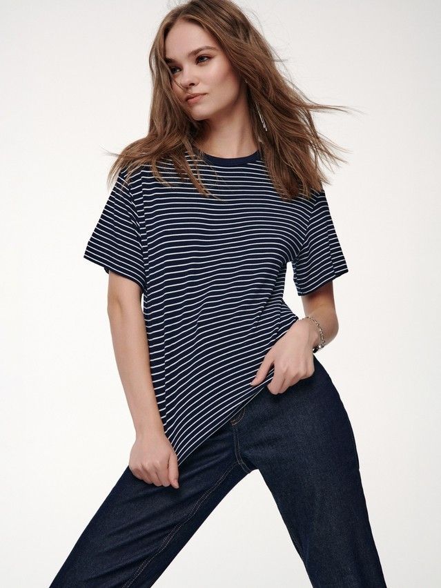 Women's polo neck shirt CONTE ELEGANT LD 2652, s.170-92, blue strip - 1