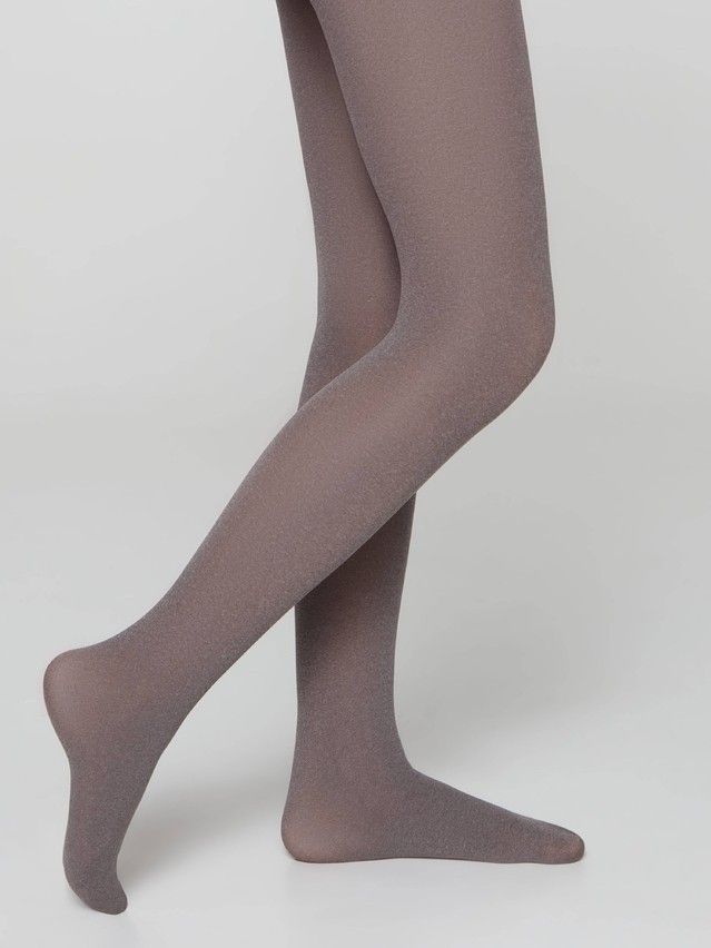 Fancy children's tights CONTE ELEGANT MELANGE, s.140-146, grey - 2