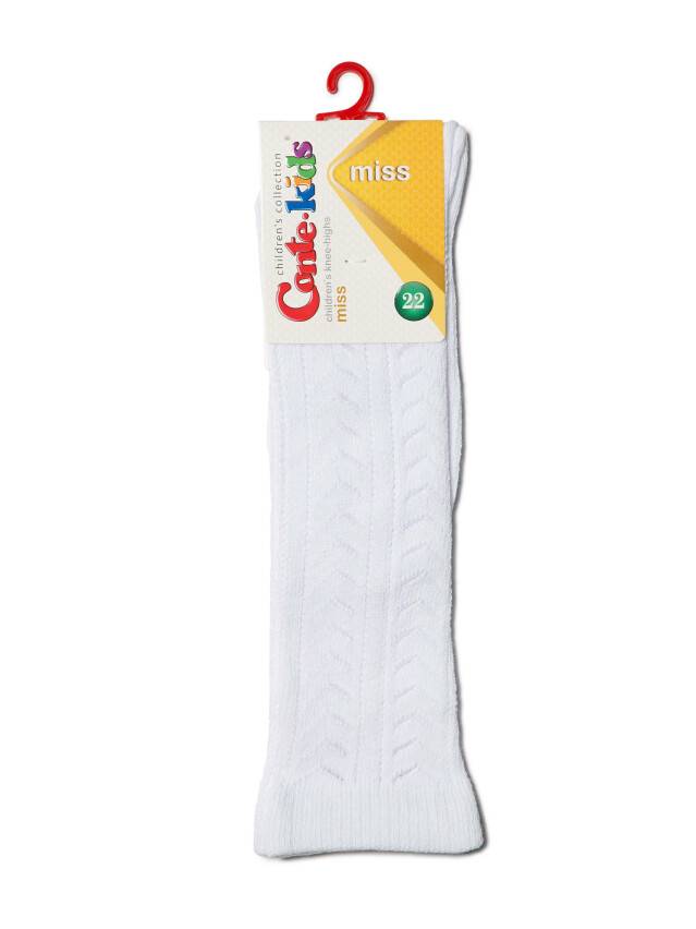 Children's knee high socks CONTE-KIDS MISS, s.33-35, 029 white - 2