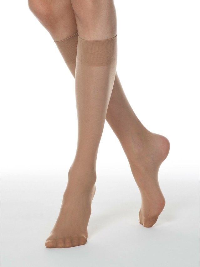 Women's knee high socks CONTE ELEGANT TENSION 20 (2 pairs),s.23-25, natural - 3