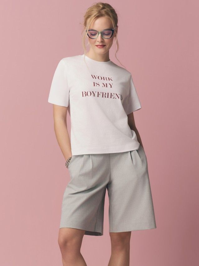 Women's polo neck shirt CONTE ELEGANT LD 3029, s.170-92, white-work - 1