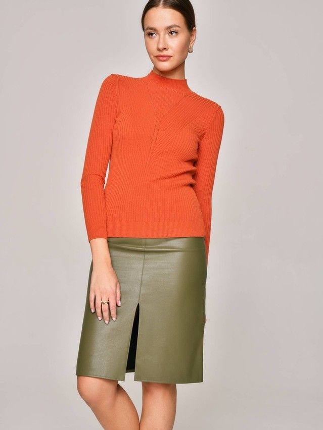 Women's polo neck shirt CONTE ELEGANT LDK105, s.170-84, titian red - 1