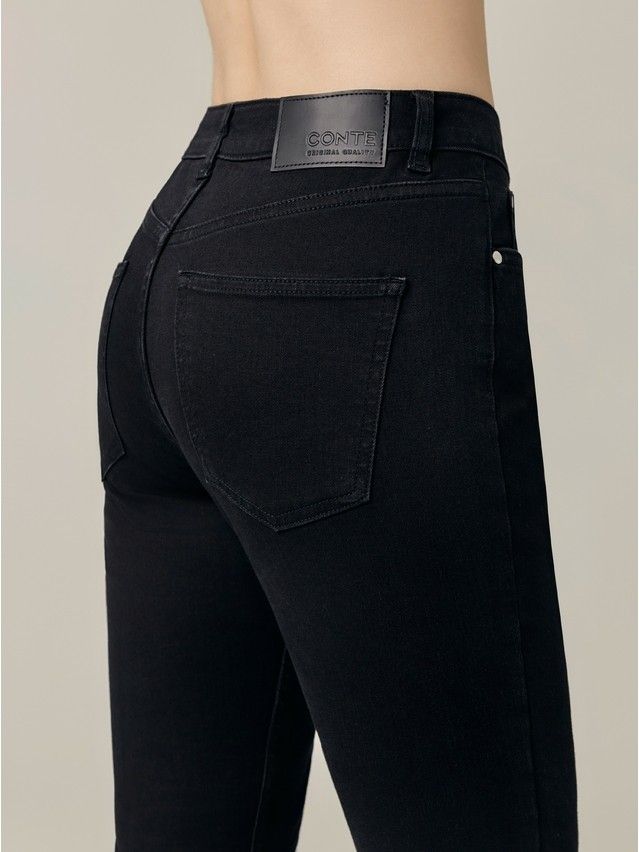 Denim trousers CONTE ELEGANT CON-670, s.170-102, black - 8