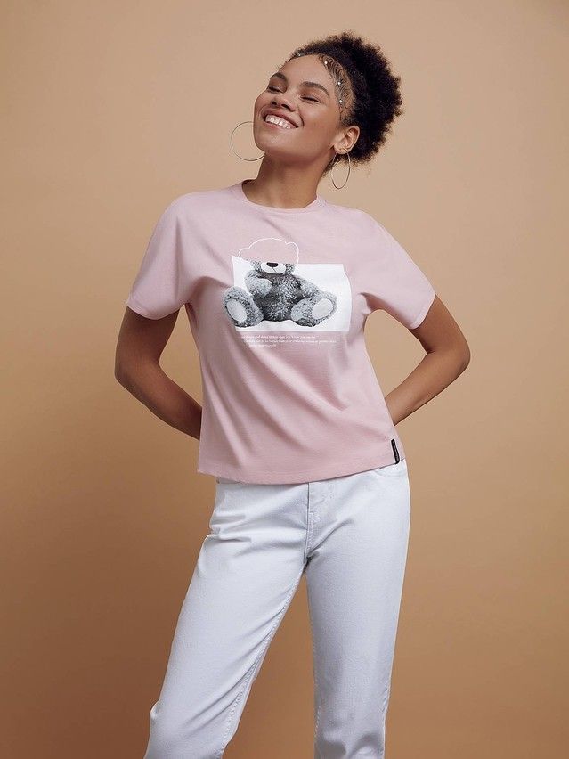 Women's polo neck shirt CONTE ELEGANT LD 1742, s.170-92, romantic pink - 1