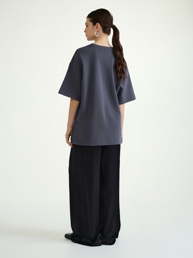 Women's polo neck shirt CONTE ELEGANT LD 3081, s.170-100, graphite - 2