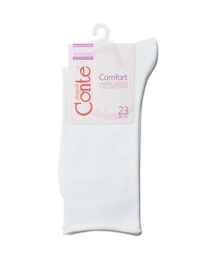 Women's cotton socks COMFORT (without elastic) 19C-101SP, rives. 36-37, 000 white - 2