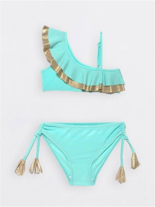 Swimming costume for girls CONTE ELEGANT GOLD WAVES, s.110,116-56, sky blue - 1