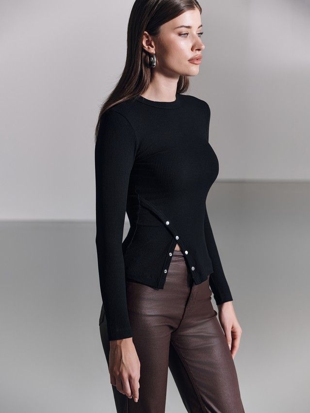 Women's polo neck shirt CONTE ELEGANT LD 2794, s.170-92, black - 5