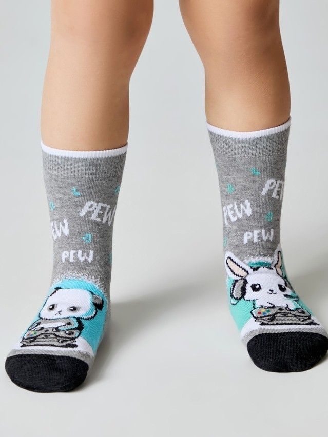 Children's socks Cheerful legs 17S-10SP, s. 24-26, 460 gray - 1