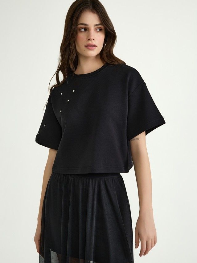 Women's polo neck shirt CONTE ELEGANT LD 3053, s.170-92, black - 1