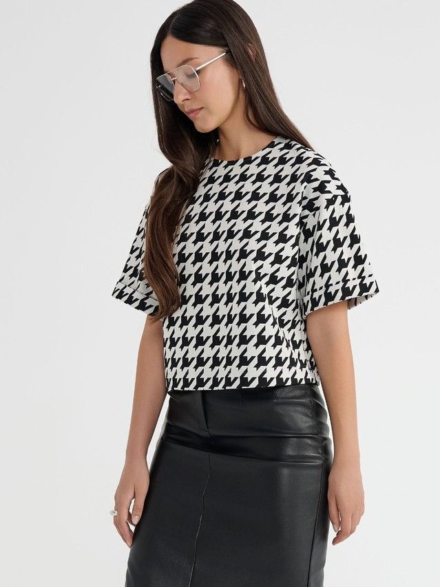 Women's polo neck shirt CONTE ELEGANT LD 2809, s.170-92, dogtooth - 2
