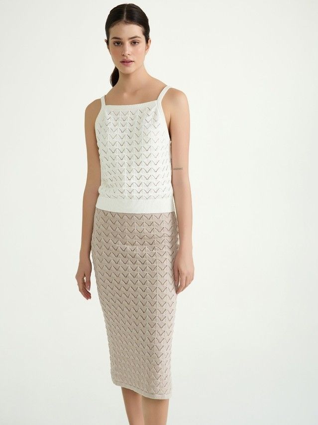 Women's skirt CONTE ELEGANT LDK2446, s.170-90, beige - 2