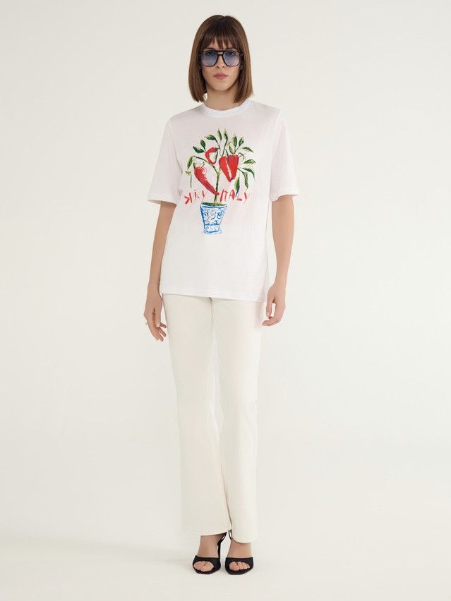 Women's polo neck shirt CONTE ELEGANT LD 3036, s.170-92, white-spicy italy - 5