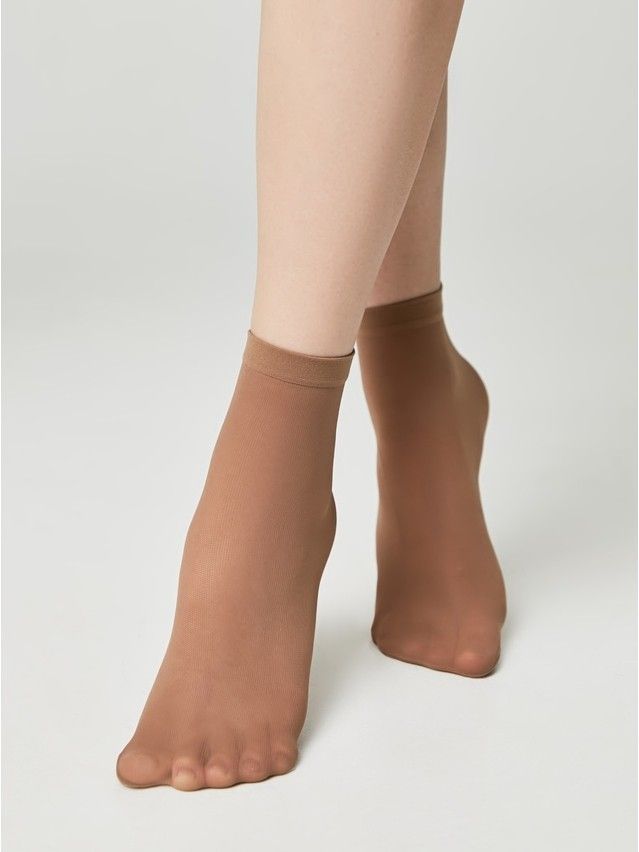 Women's socks CONTE ELEGANT TULLE (2 pairs),s.23-25, bronz - 5