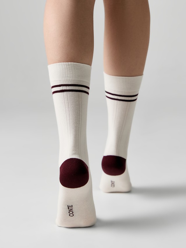 Women's socks CONTE ELEGANT SPORT, s.23-25, 1104 milky-burgundy - 2