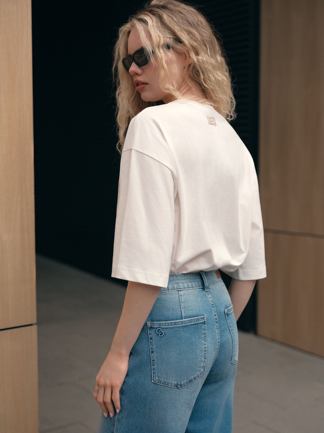 Women's polo neck shirt CONTE LD 3449, s.170-88, milk-house - 4