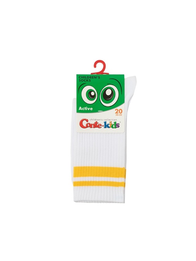 Children's socks CONTE-KIDS ACTIVE, s.16, 1020 white-yellow - 5