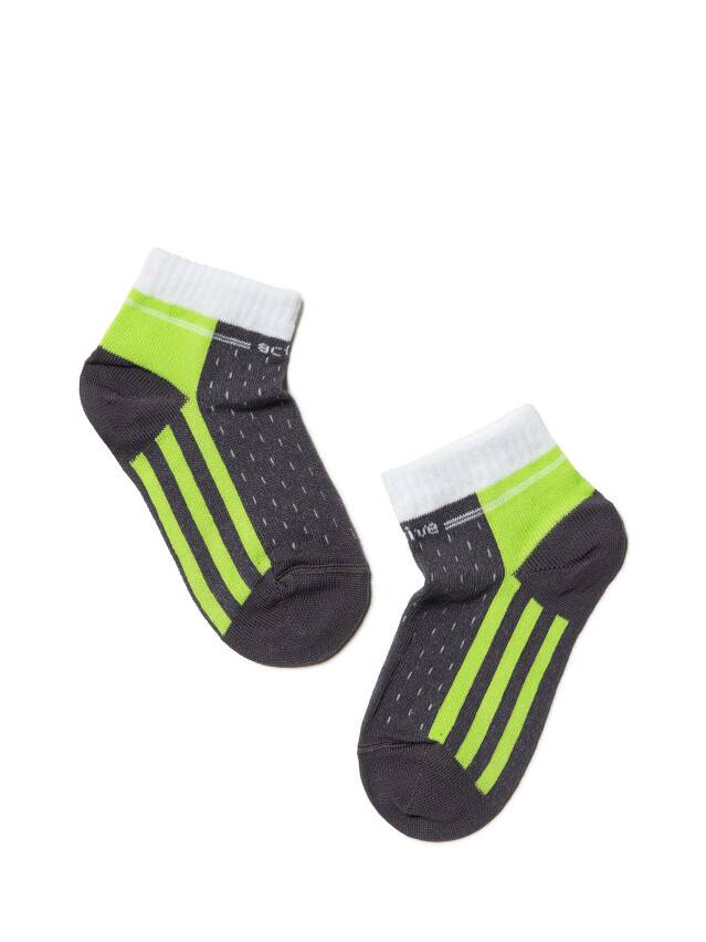 Children's socks CONTE-KIDS ACTIVE, s.21-23, 308 dark grey-lettuce green - 1