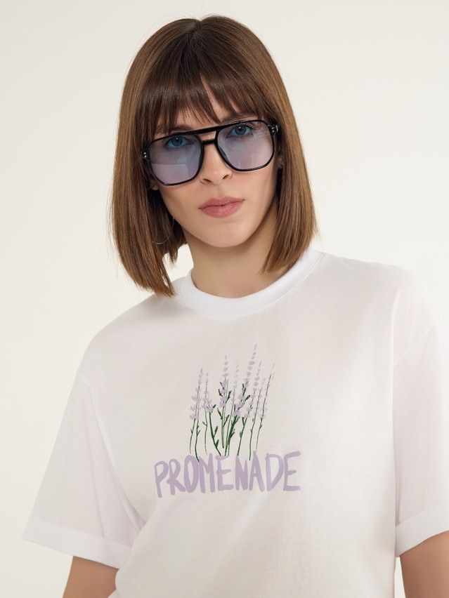 Women's polo neck shirt CONTE ELEGANT LD 3039, s.170-100, white-promenade - 2