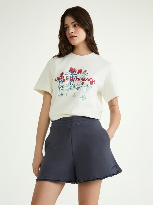 Women's polo neck shirt CONTE ELEGANT LD 3029, s.170-92, milk-flowers - 5