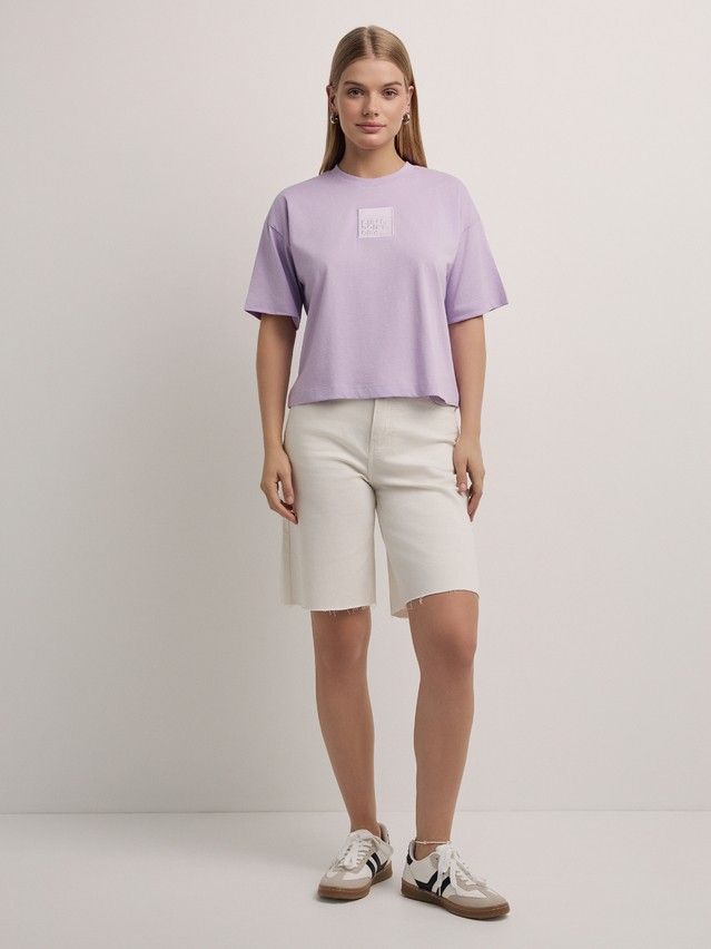 Women's polo neck shirt CONTE ELEGANT LD 2973, s.170-92, lavender-girls dont cry - 1