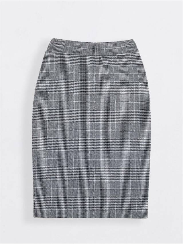 Skirt MISS CHIC, s.170-90, grey-ivory check - 1