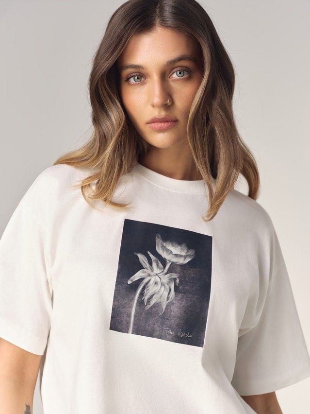 Women's polo neck shirt CONTE LD 3469, s.170-88, milk-sunflower - 2