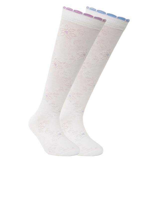 Children's knee high socks CONTE-KIDS BRAVO, s.27-29, 032 white-lilac - 1