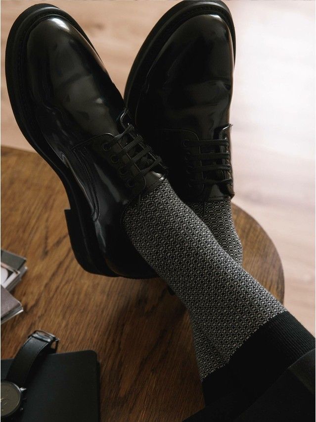 Men's socks CLASSIC 19C-35SP, s. 40-41, 121 black-gray - 1