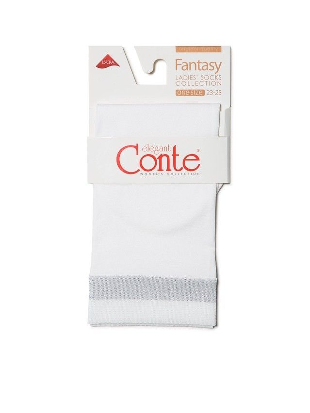 Women's socks CONTE ELEGANT FANTASY, s.23-25, silver-bianco - 3