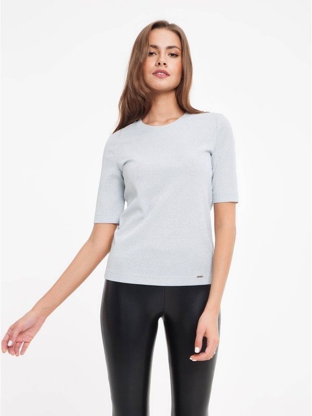Women's polo neck shirt CONTE ELEGANT LD 855, s.170-92, silver - 1