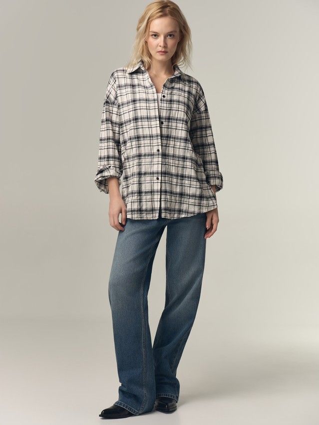 Women's shirt CONTE LRU 3518, s.170-88-94, white-black - 3