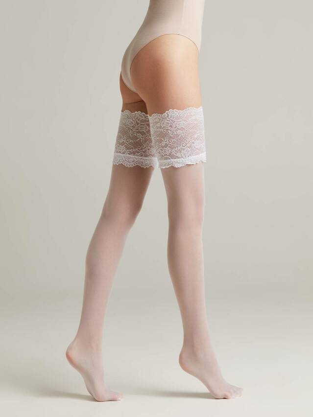 Women's stockings CONTE ELEGANT GRACE, s.23-25 (1/2),bianco - 2