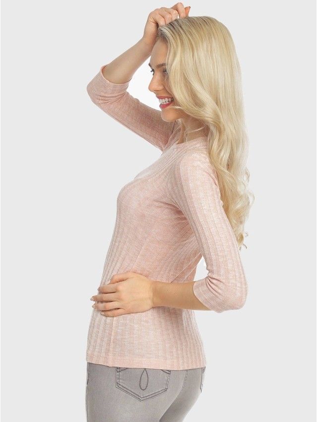 Women's polo neck shirt CONTE ELEGANT LD 710, s.170-100, powder - 2