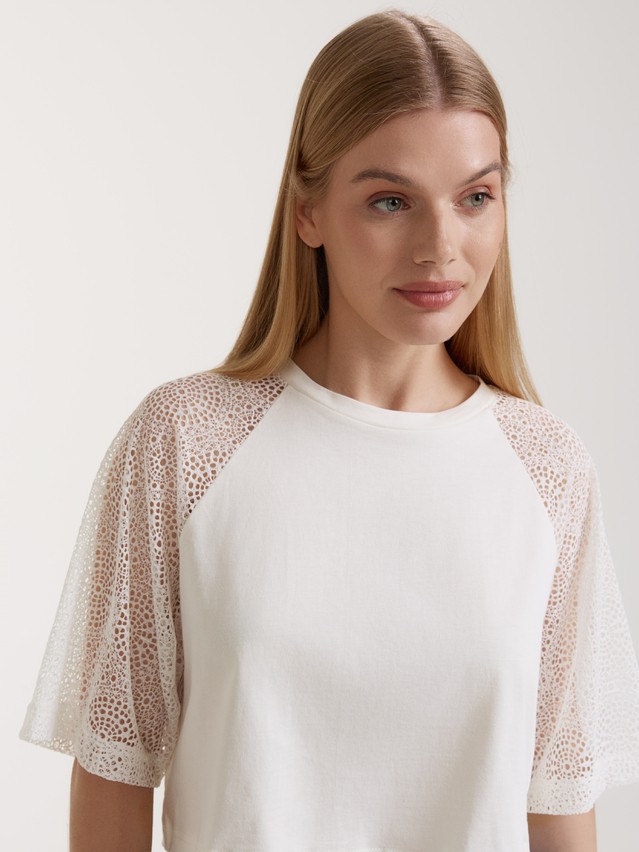 Women's polo neck shirt CONTE ELEGANT LD 3159, s.170-84, milk - 3