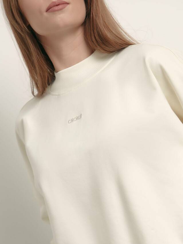 Women's polo neck shirt CONTE ELEGANT LD 1375, s.170-92, off-white - 2