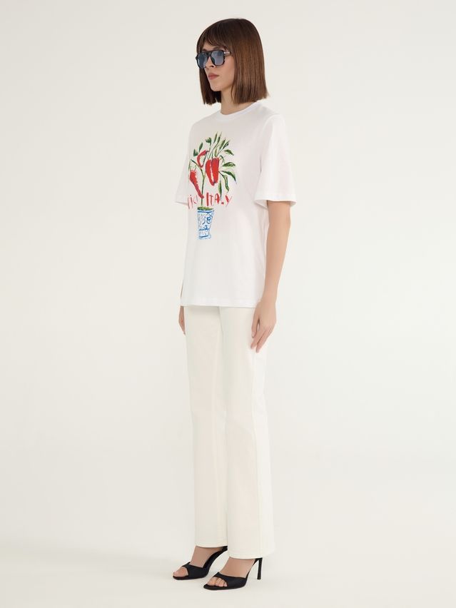 Women's polo neck shirt CONTE ELEGANT LD 3036, s.170-92, white-spicy italy - 2