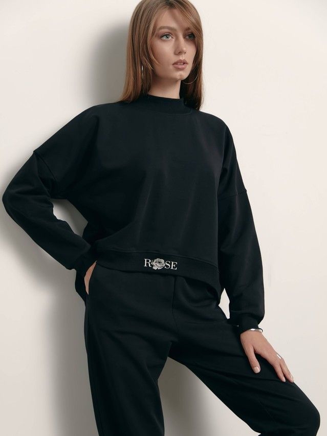 Women's polo neck shirt CONTE ELEGANT LD 1376, s.170-92, black - 2