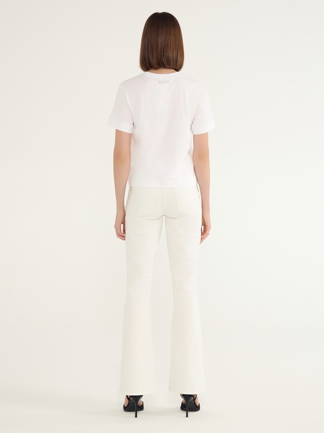 Women's polo neck shirt CONTE ELEGANT LD 3029, s.170-92, white-lemons - 4