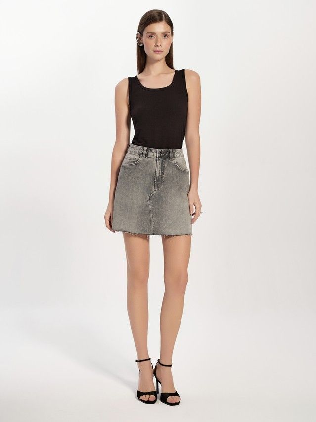 Denim skirt CONTE ELEGANT CON-761, s.170-90, grey - 1