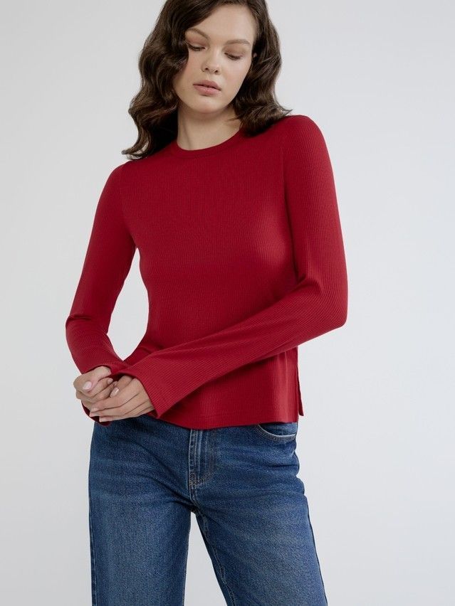 Women's polo neck shirt CONTE ELEGANT LD 3131, s.170-92, dark red - 3